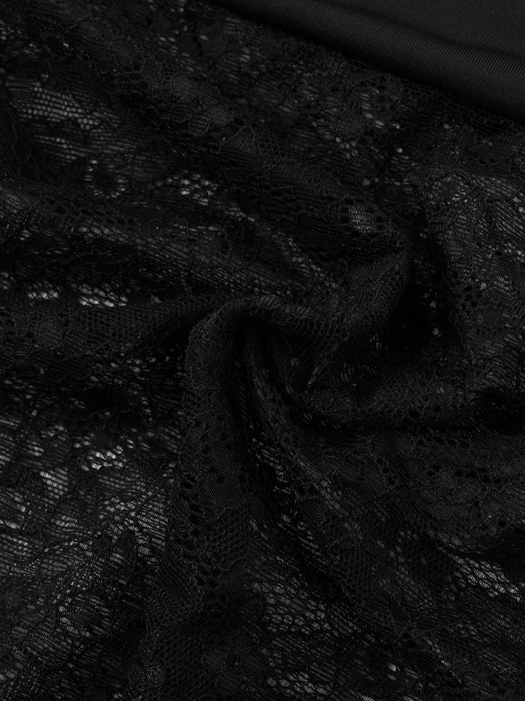 Alluring Burgundy Lace Maxi Dress