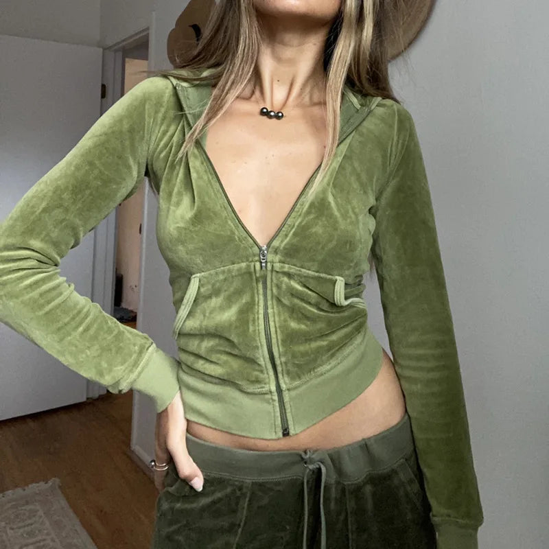 Velvet Vibe Jacket - Plush Zip-Up Layer