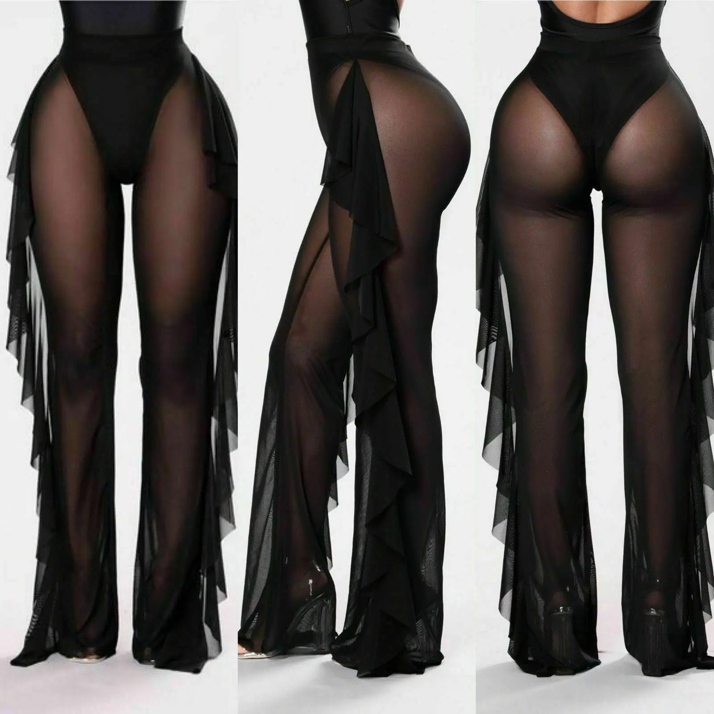 Sheer Seduction Pants - Mesh Drawstring Style