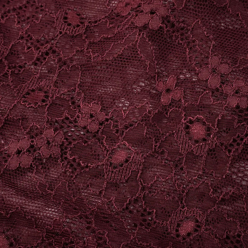Alluring Burgundy Lace Maxi Dress