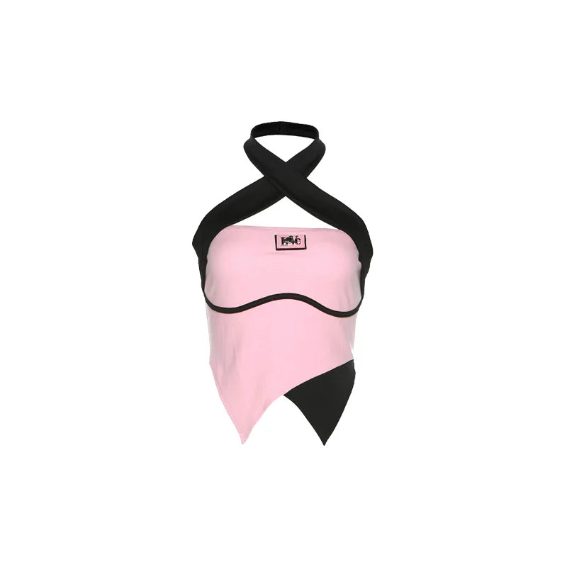 Chic Pink Halter Crop Top
