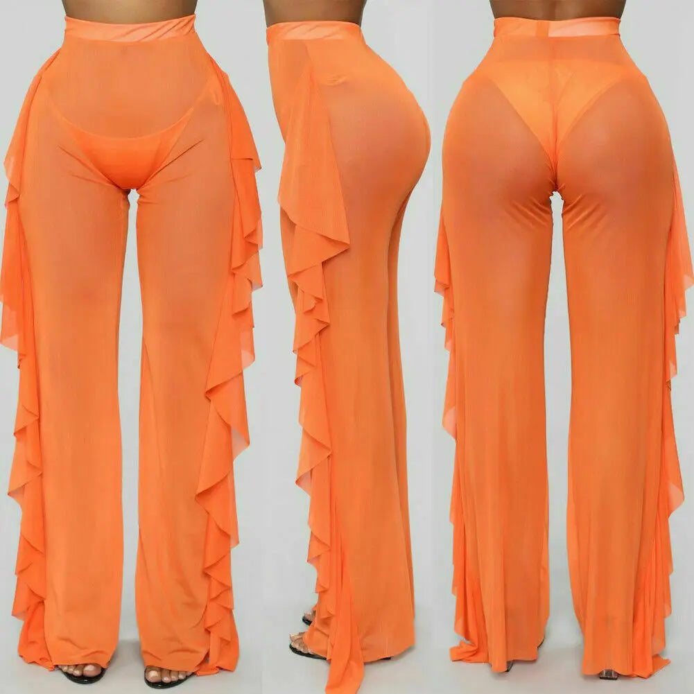 Sheer Seduction Pants - Mesh Drawstring Style