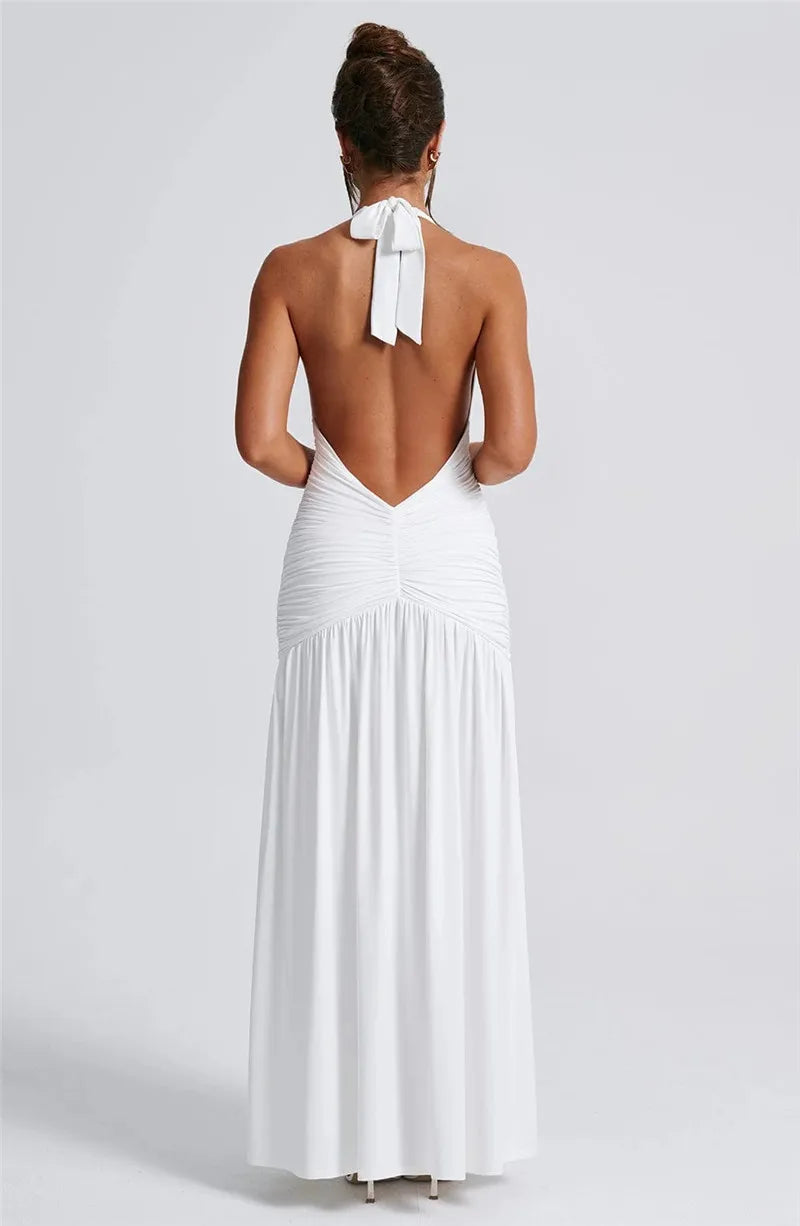 Vixen Slit Gown - Deep V-Neck Maxi