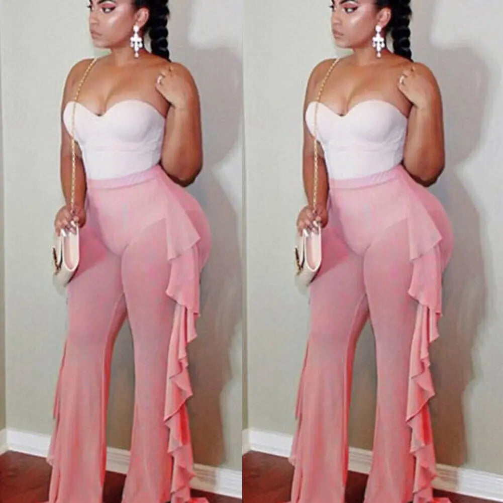Sheer Seduction Pants - Mesh Drawstring Style