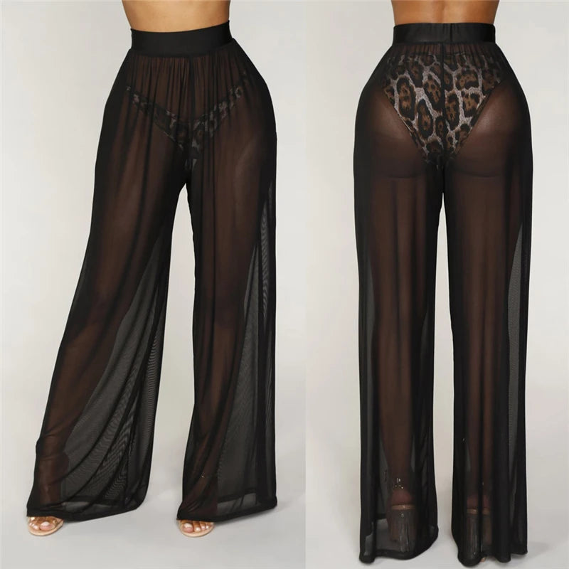 Sheer Seduction Pants - Mesh Drawstring Style