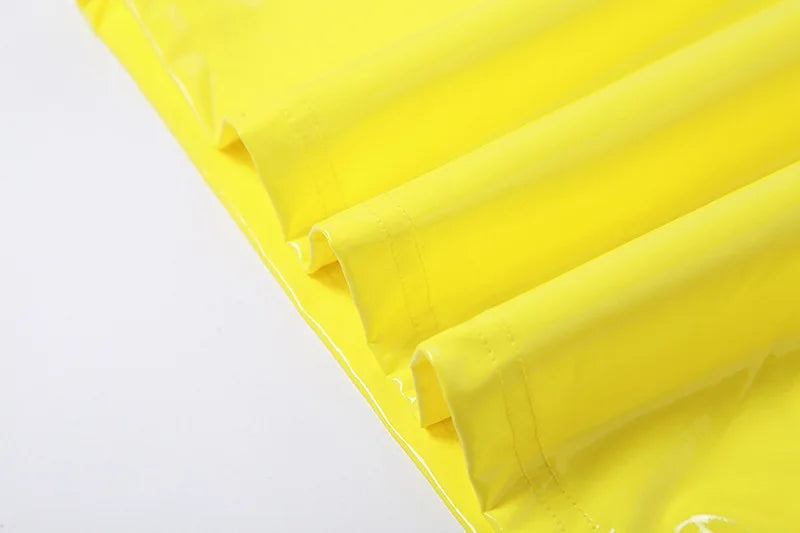 Vibrant Yellow Patent Mini Dress