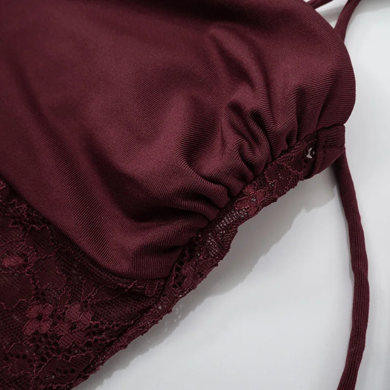 Alluring Burgundy Lace Maxi Dress