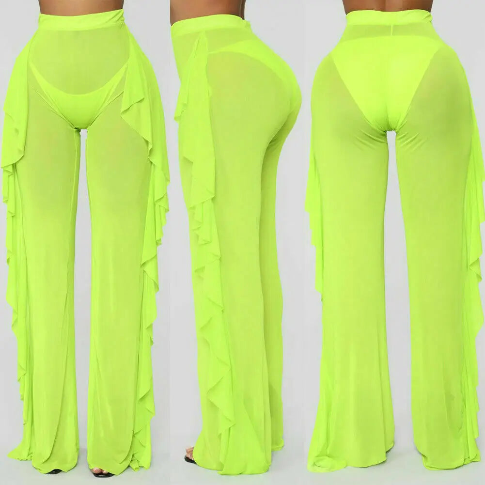 Sheer Seduction Pants - Mesh Drawstring Style