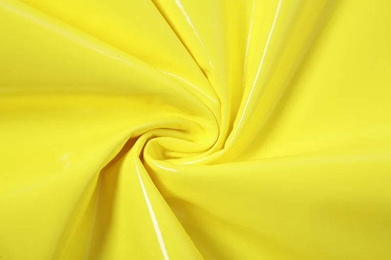 Vibrant Yellow Patent Mini Dress