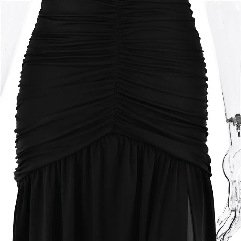 Vixen Slit Gown - Deep V-Neck Maxi