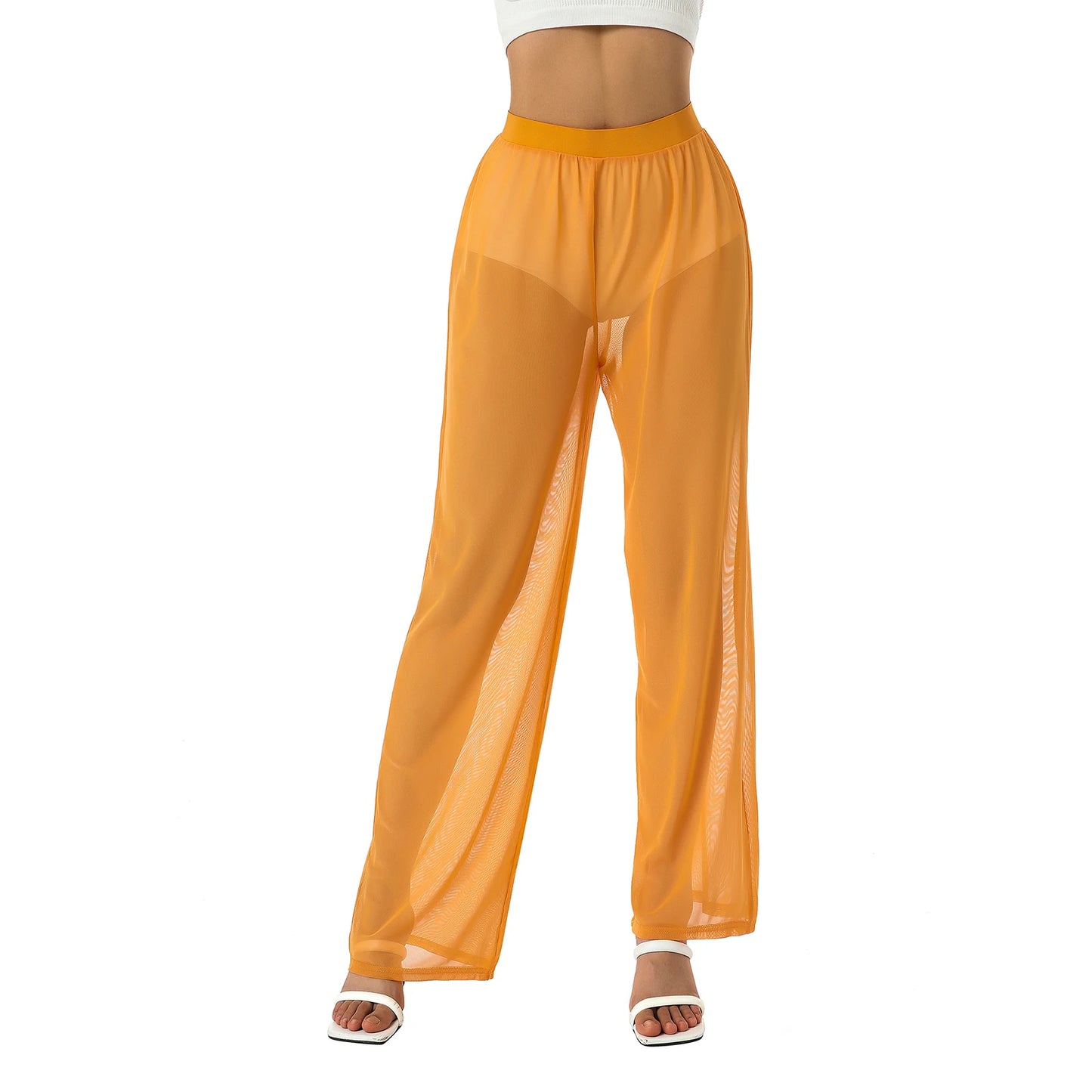 Sheer Seduction Pants - Mesh Drawstring Style