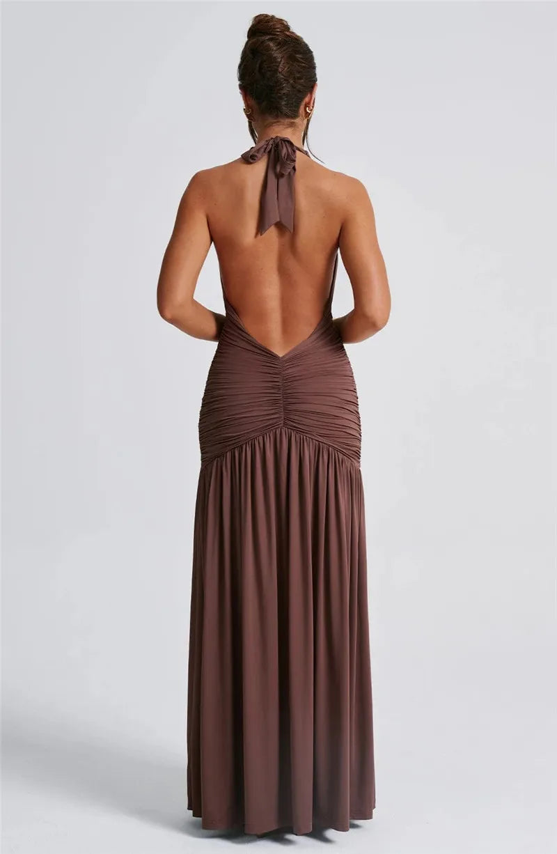 Vixen Slit Gown - Deep V-Neck Maxi