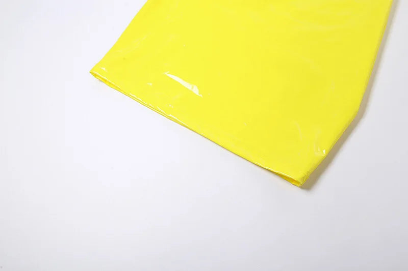 Vibrant Yellow Patent Mini Dress