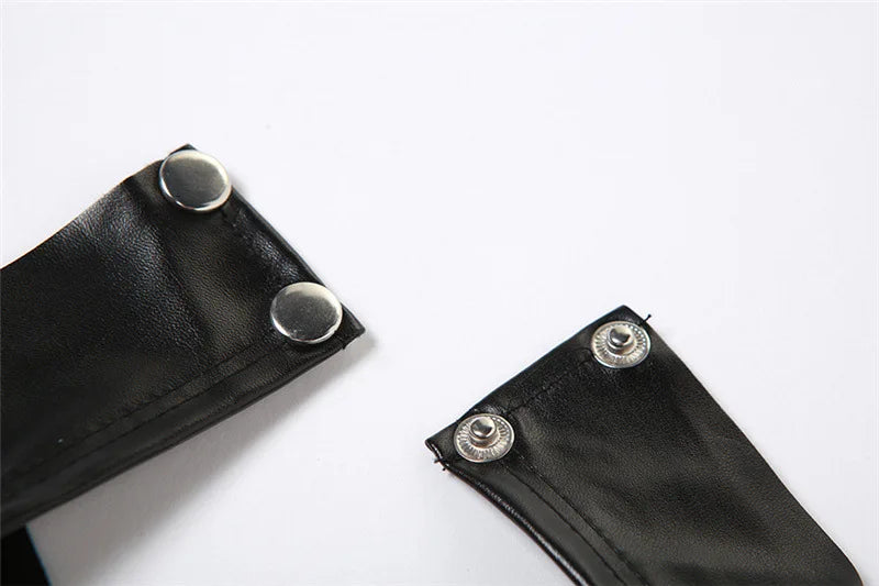 Obsidian Twist Top - Halter Leather Crop