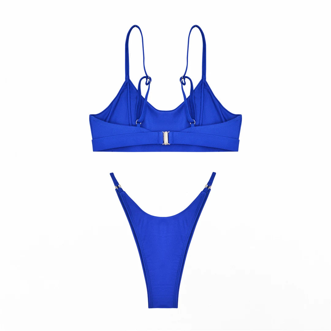 S - XL New Sexy High Leg Cut Bikini Women Swimwear Female Swimsuit Two-pieces Bikini set Bather Padded Bathing Suit Swim V5288