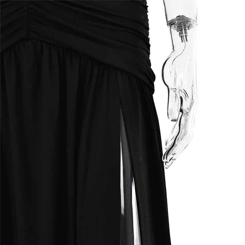 Vixen Slit Gown - Deep V-Neck Maxi