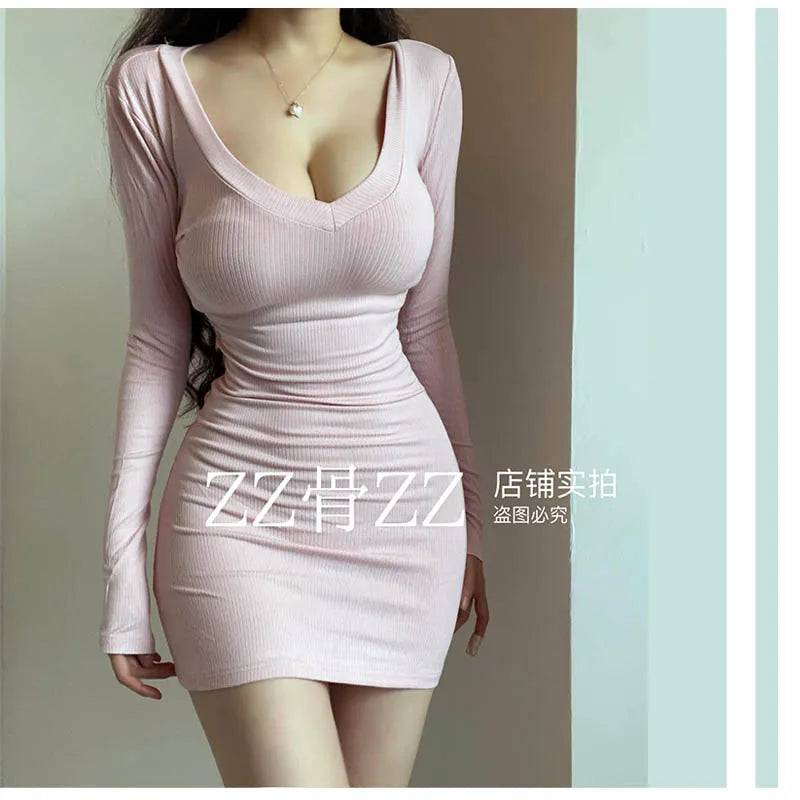 Sexy Pink Bodycon Mini Dress