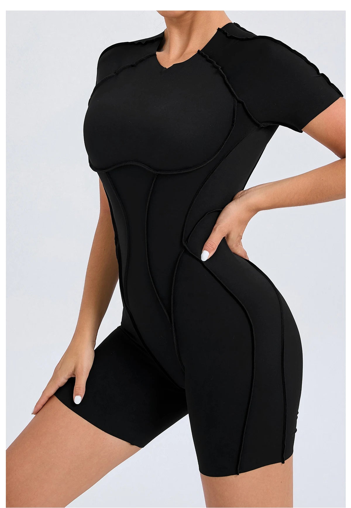 Sleek Black High-Neck Bodysuit