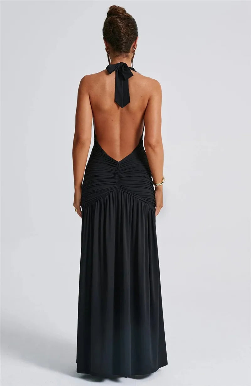 Vixen Slit Gown - Deep V-Neck Maxi