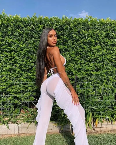 Sheer Seduction Pants - Mesh Drawstring Style