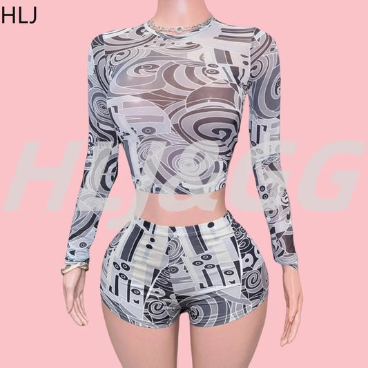 Sheer Black Mesh Two-Piece Set