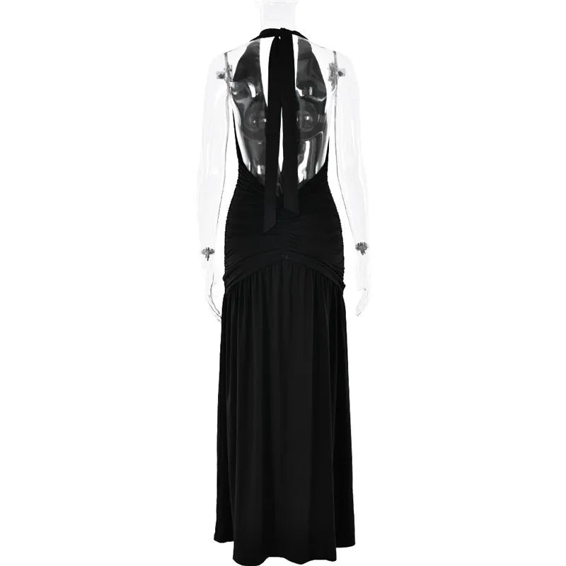 Vixen Slit Gown - Deep V-Neck Maxi