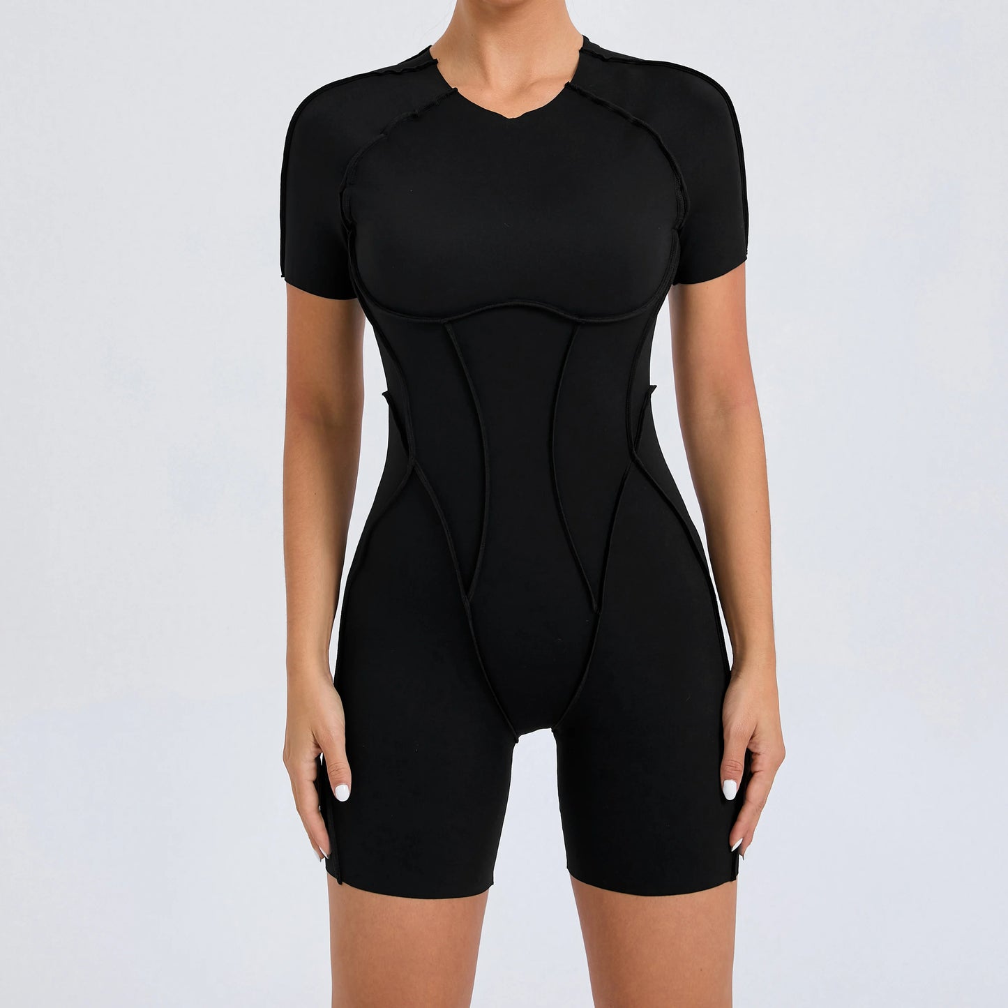 Sleek Black High-Neck Bodysuit