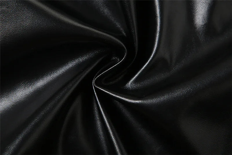 Obsidian Twist Top - Halter Leather Crop