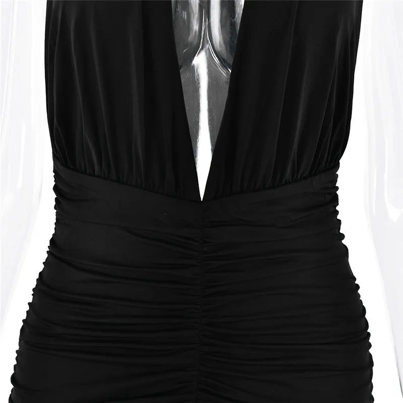 Vixen Slit Gown - Deep V-Neck Maxi